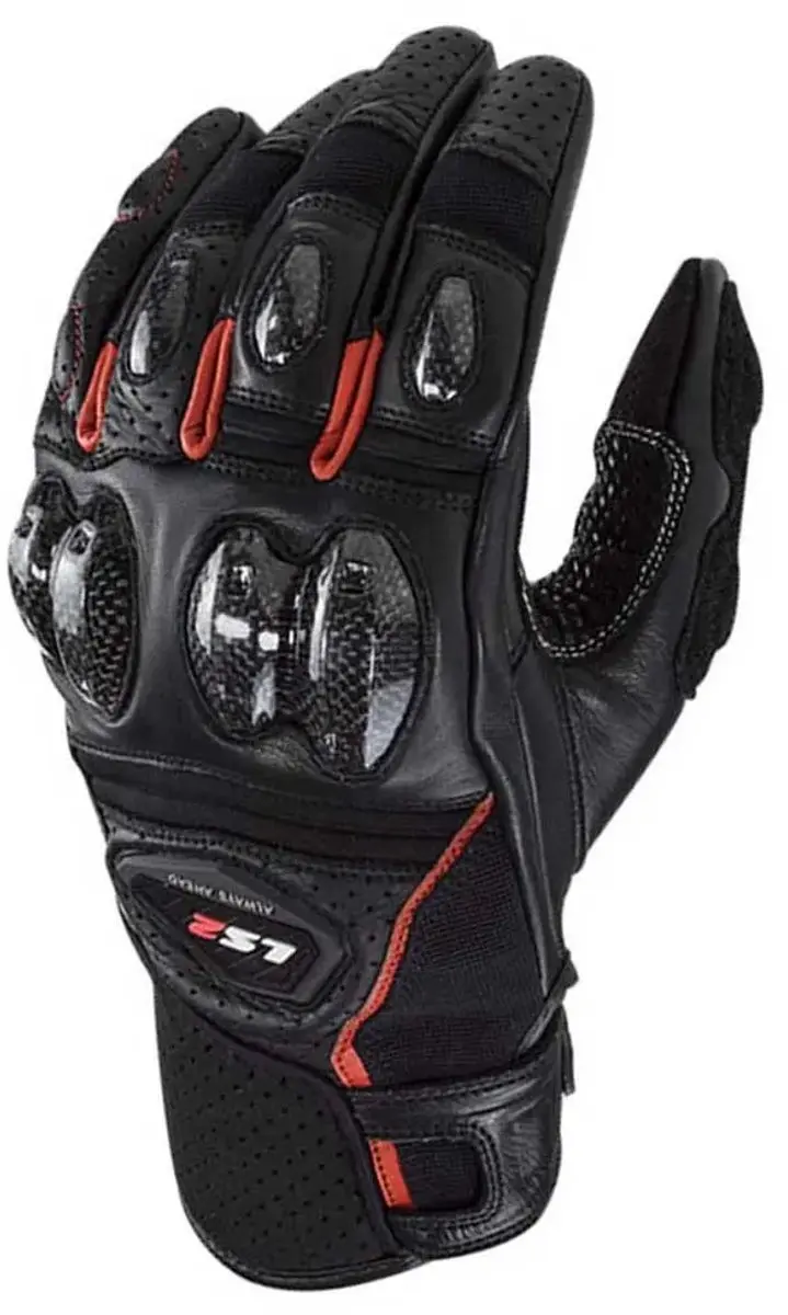 LS2 Spark 2 Leather Motor Handschoenen - XXL - Zwart/Rood - afbeelding 3 van 3