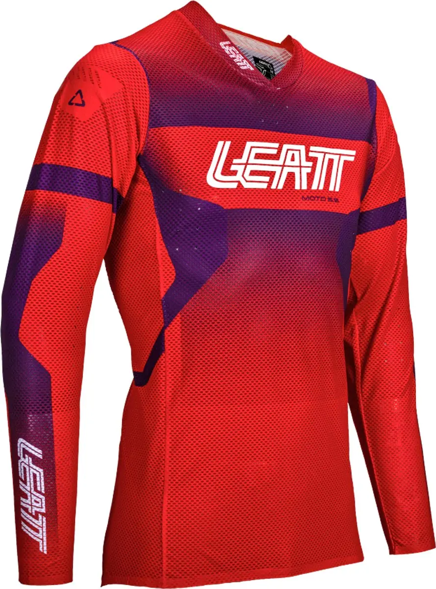 Leatt Moto 5.5 UltraWeld Motocross Jersey - L - Paars/Rood