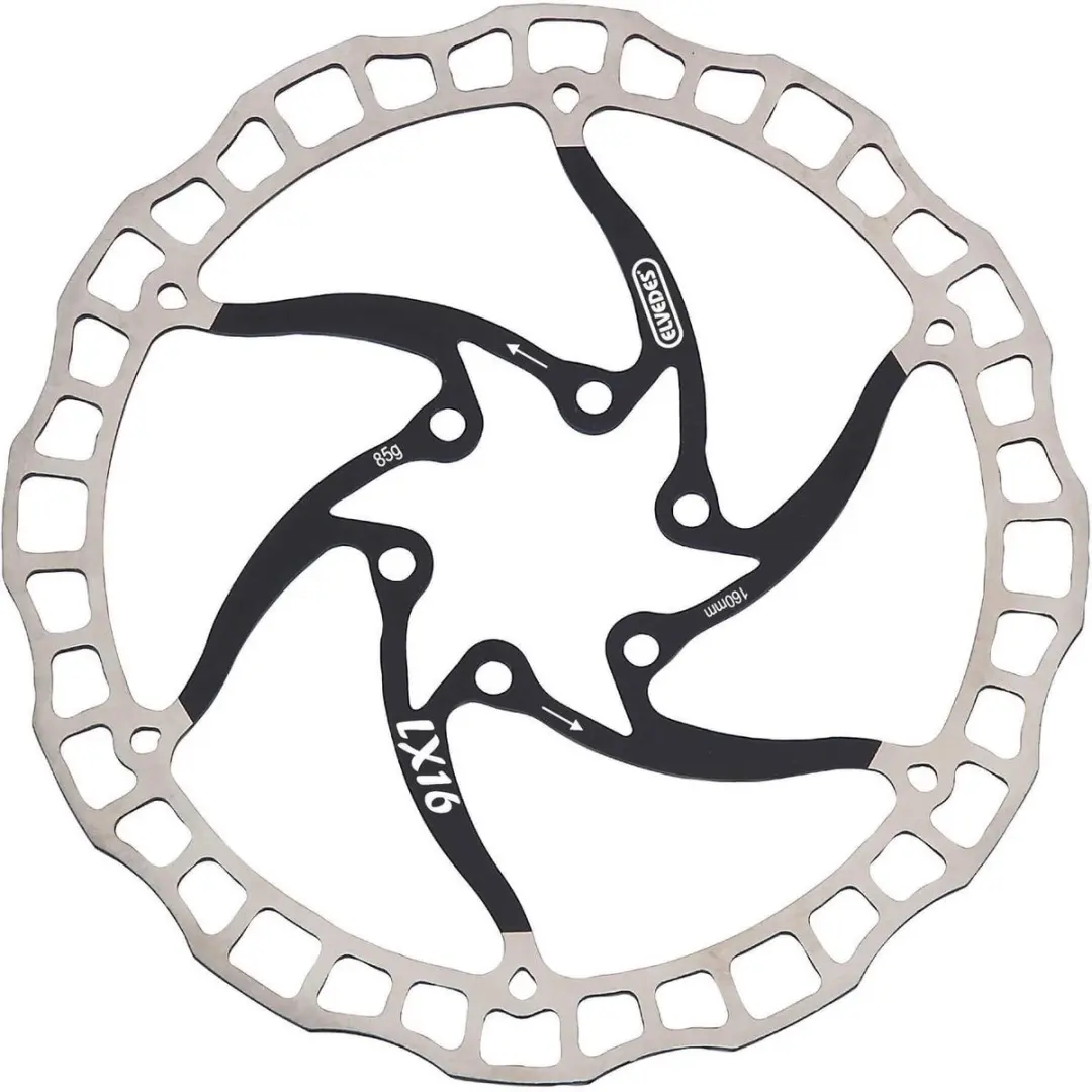 Elvedes Remschijf 160mm 6-Gaats - Zwart/Zilver
