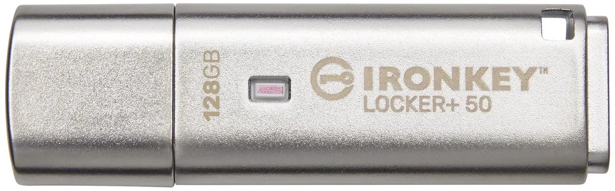 Kingston IronKey Locker+ 50 USB Flash Drive 128GB - Grijs - afbeelding 6 van 6