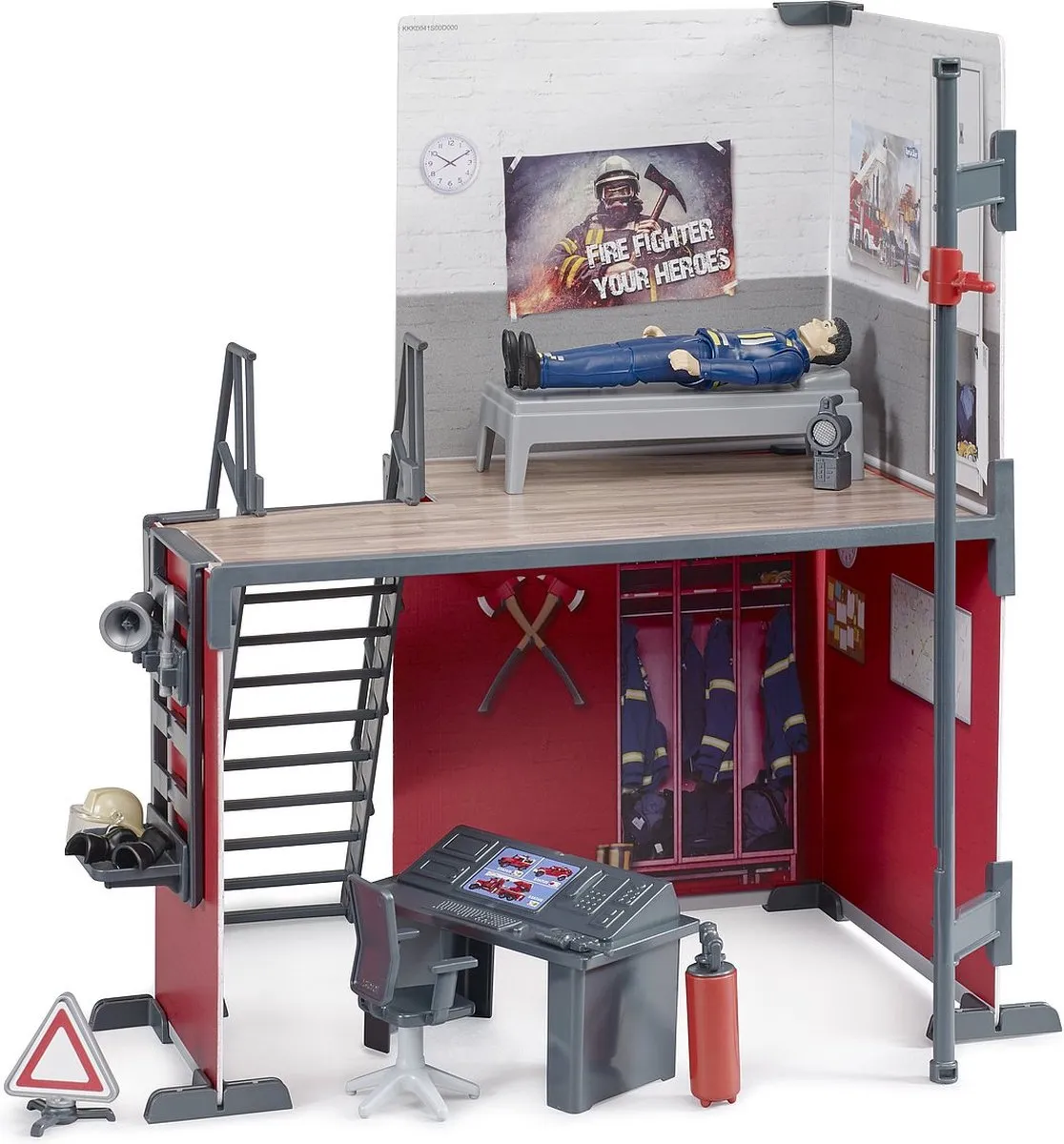 Bruder Bworld Brandweerkazerne 62702 - Schaal 1:16 - Rood