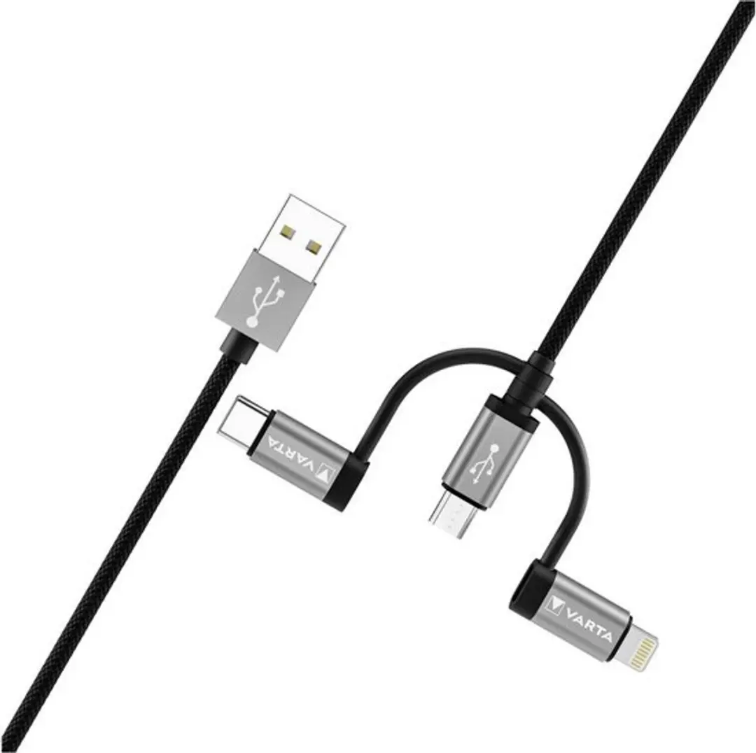 Varta USB-kabel 2.0m - USB-A/USB-micro-B/USB-C/Lightning