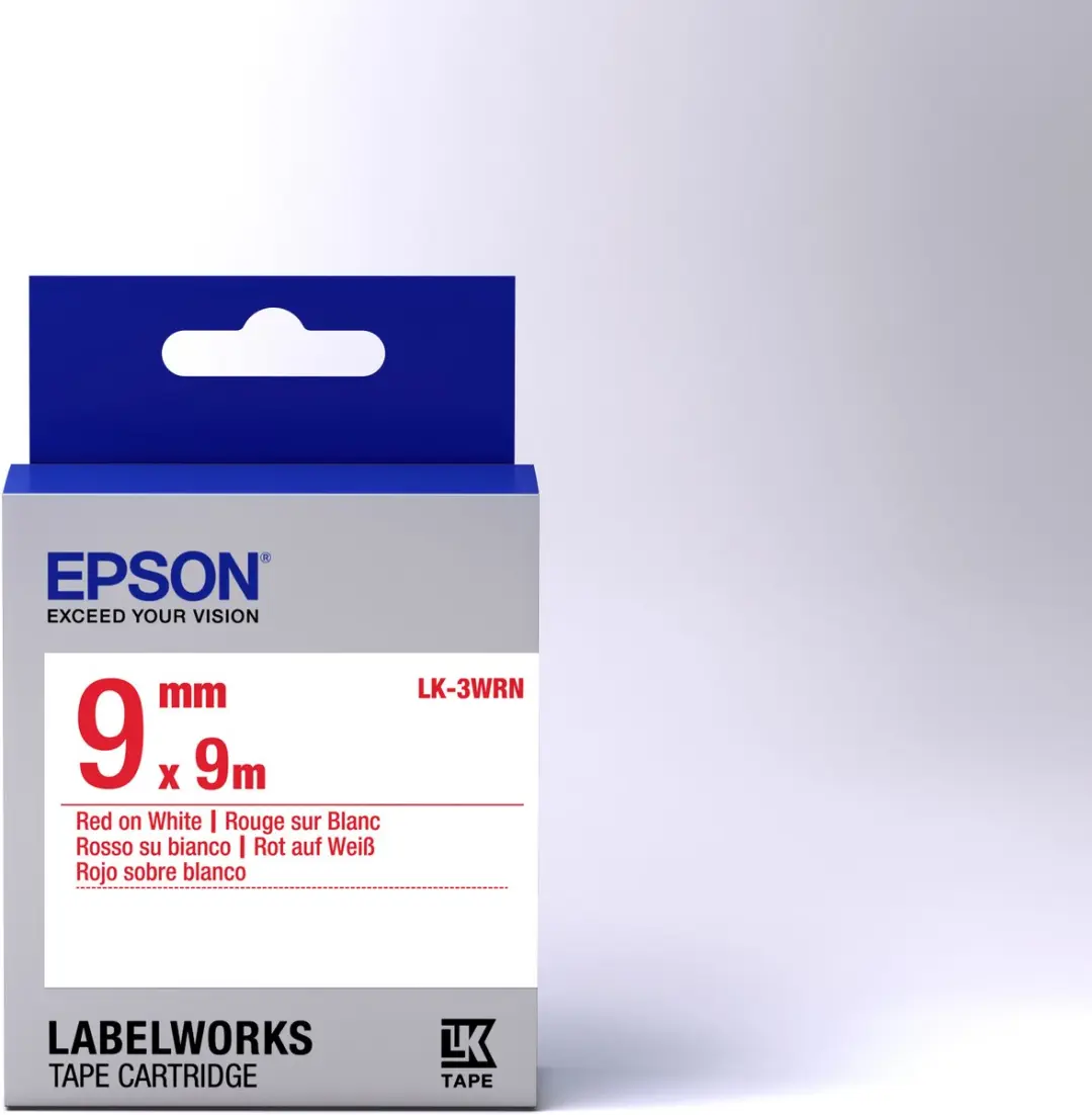 Epson LK-3WRN Labelcartridge 9mm Rood/Wit