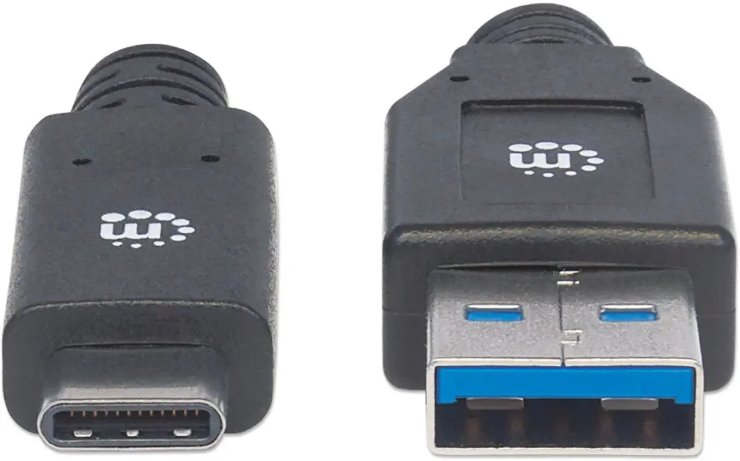 Manhattan USB 3.1 Gen1 Kabel USB-C/A 3m - Zwart - afbeelding 2 van 6