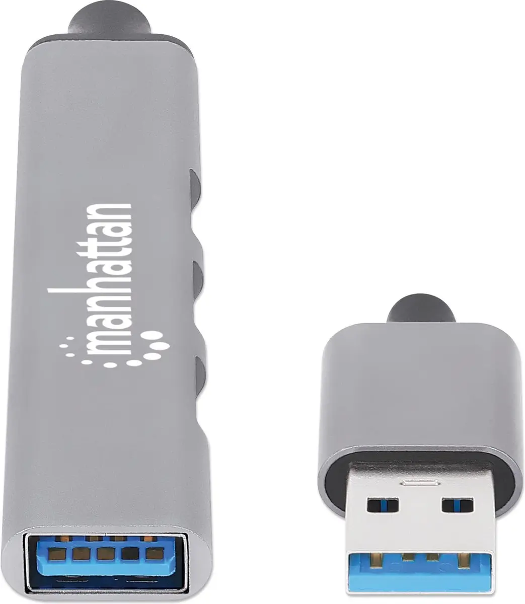 Manhattan MH USB Hub 168427 - 4 Poorten - Grijs
