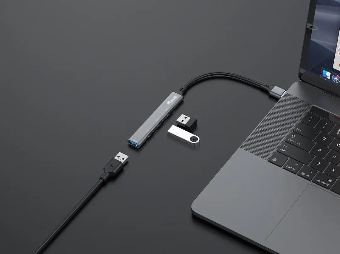 Equip 128960 USB-hub 4 Poorten USB-A 3.0 - Zwart/Grijs