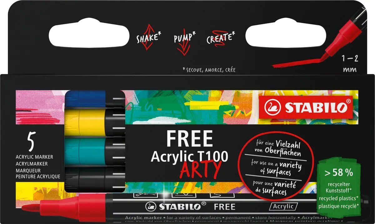 STABILO FREE Acrylic T100 Royal Set Acrylmarkers