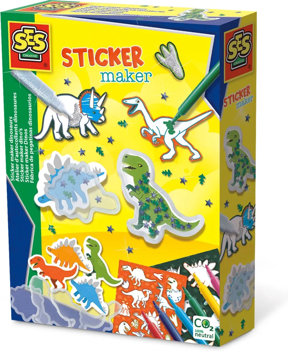 SES Creative Dino Sticker Maker - Shakerstickers & Viltstiften