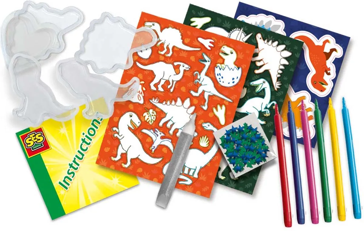 SES Creative Dino Sticker Maker - Shakerstickers & Viltstiften