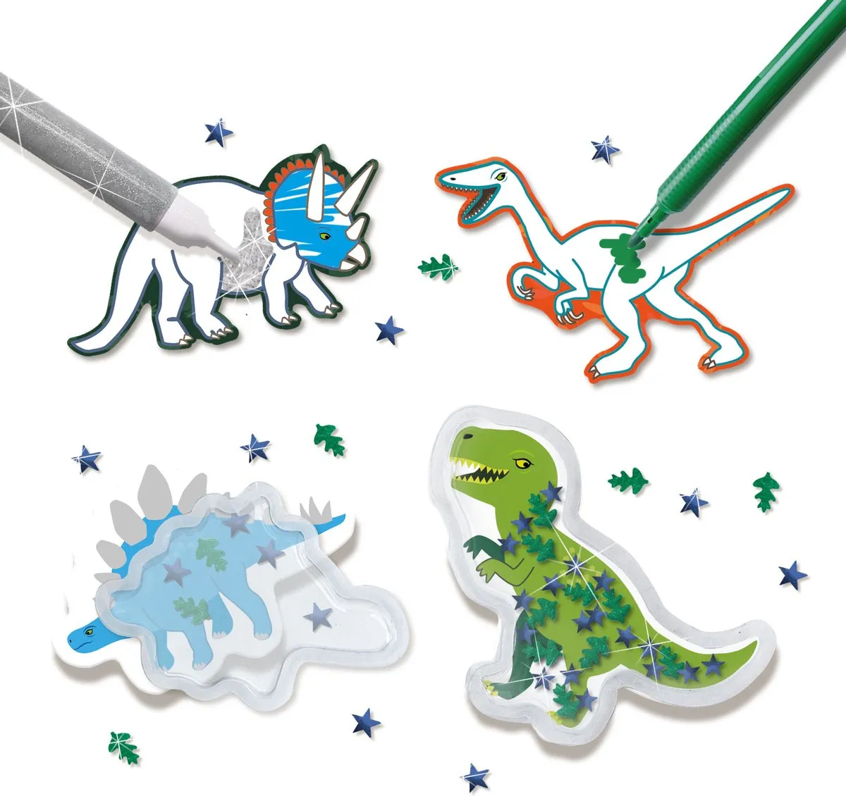 SES Creative Dino Sticker Maker - Shakerstickers & Viltstiften