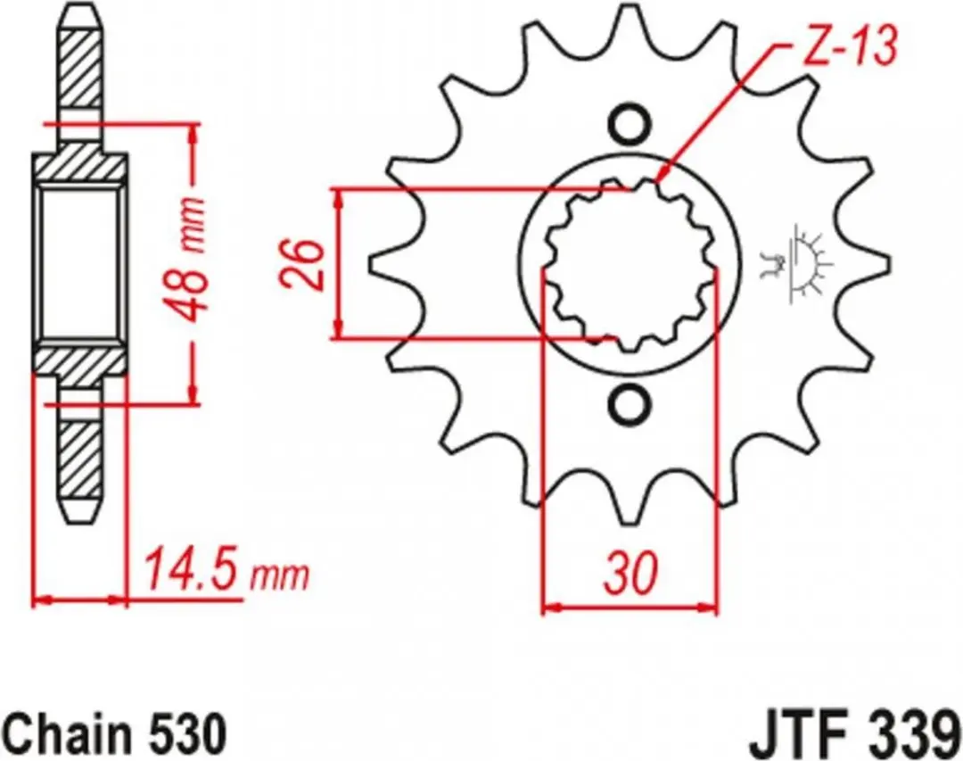 Pignon de sortie de boite pour Moto Honda 1000 VFF 1984 à 1986 JTF339.15 / 15 d