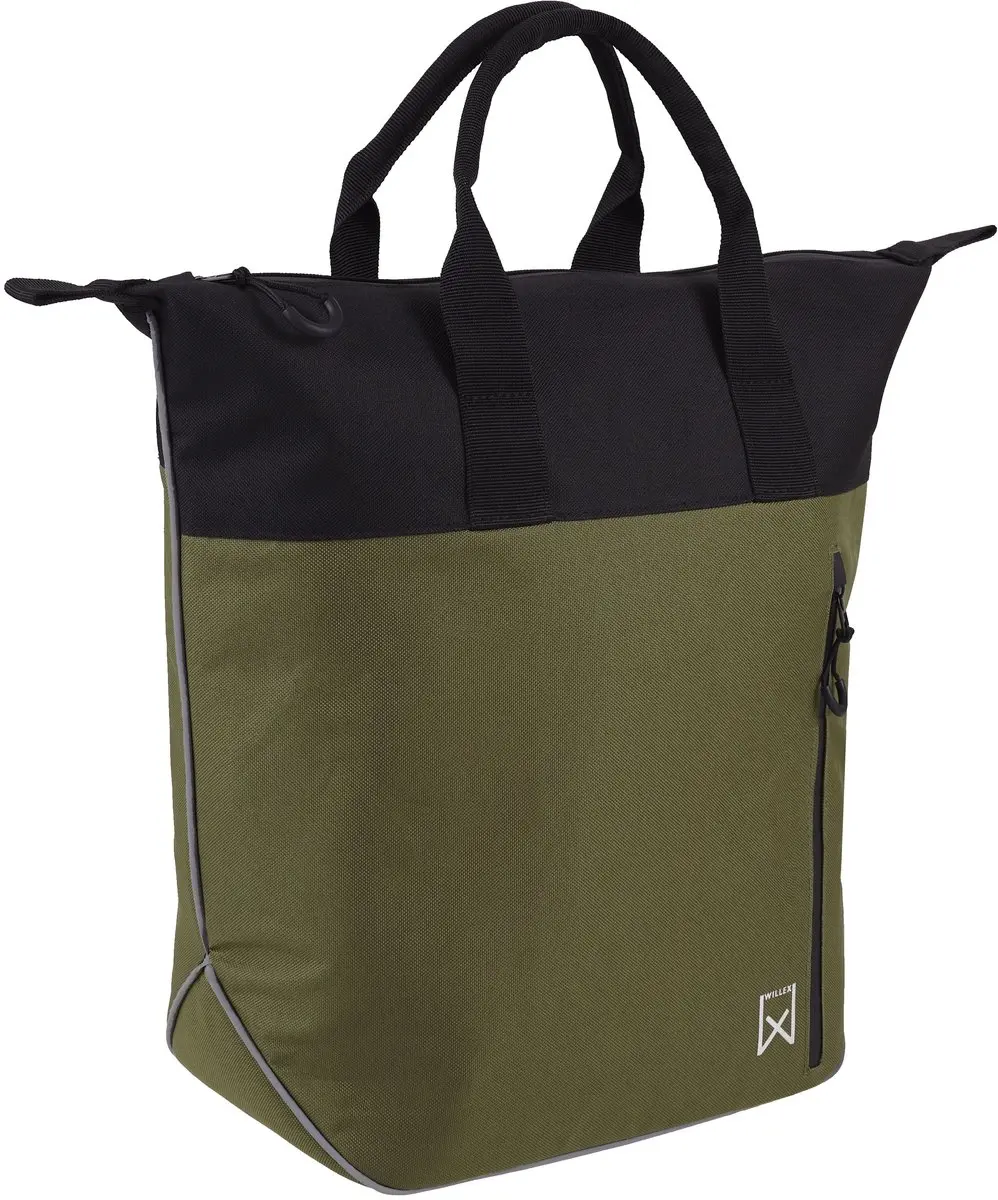 Willex Daily Shopper Fietstas 21L - Zwart/Groen - afbeelding 6 van 6