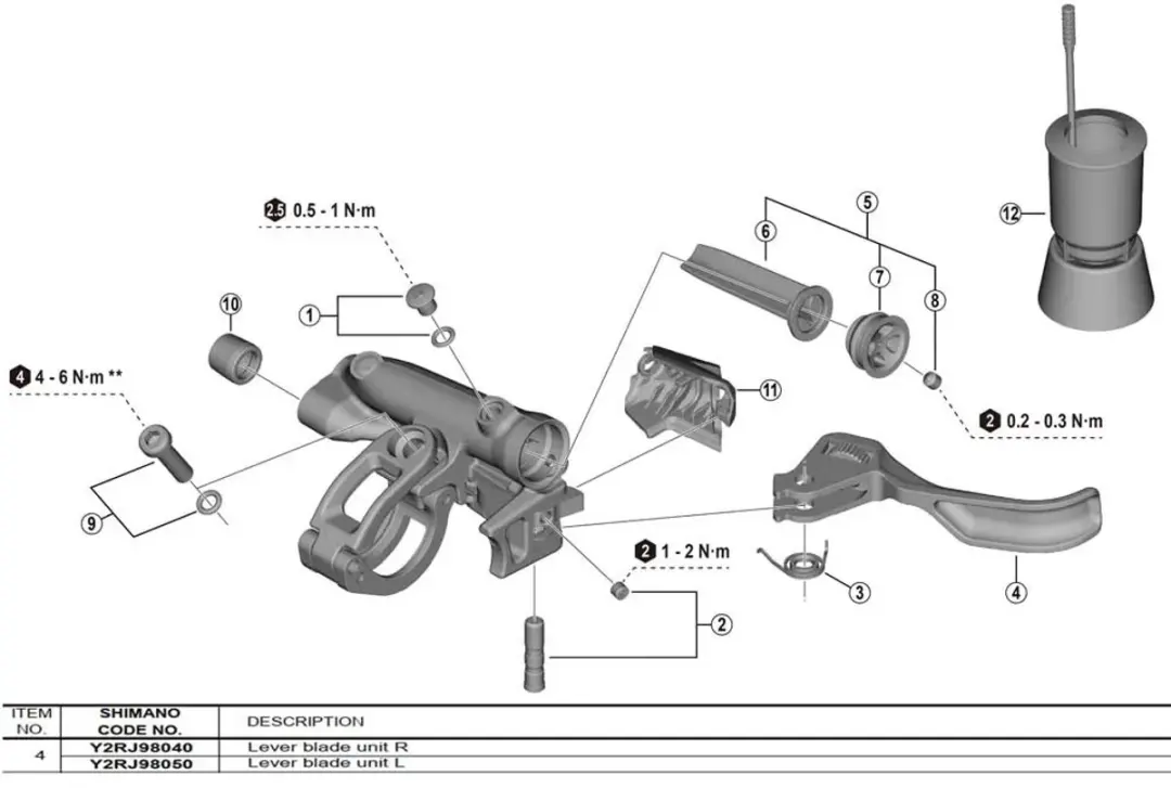 Shimano BL-M9220 Rechter Hendelbehuizing