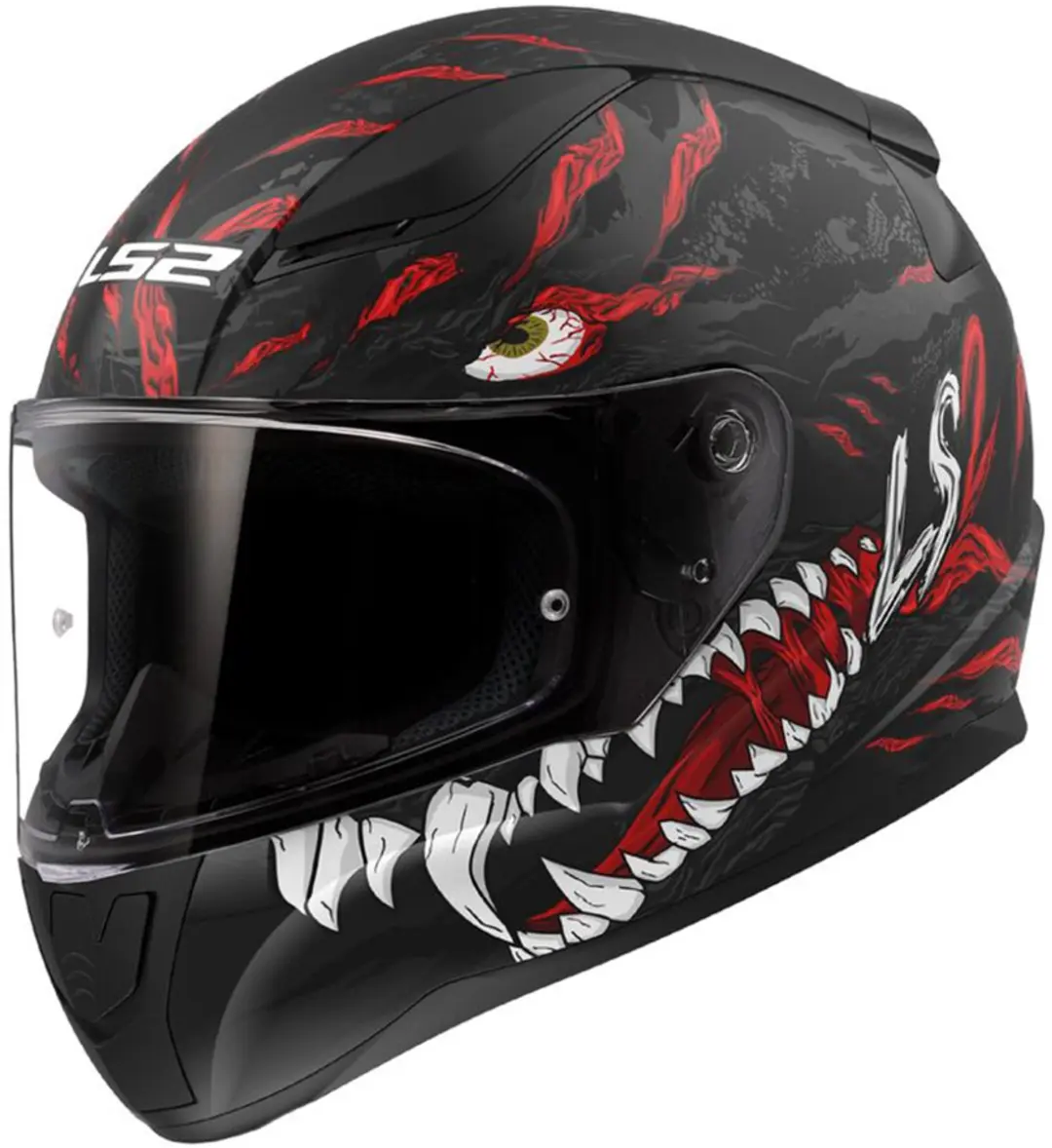 LS2 FF353 Rapid II Kaiju Mat Zwart Rood Wit Integraalhelm
