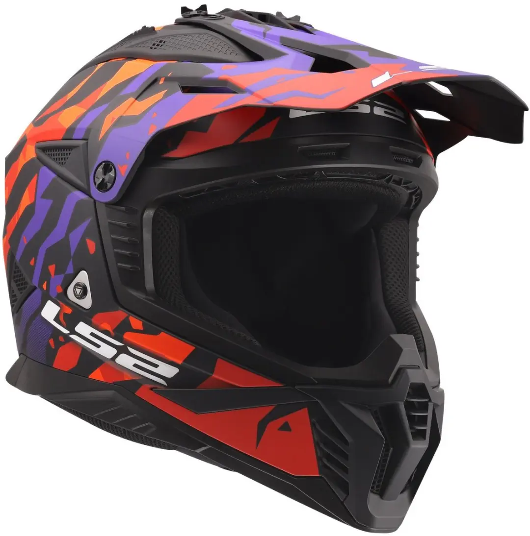 LS2 Fast II Grotesk MX708 Helm - Paars/Oranje - Maat S