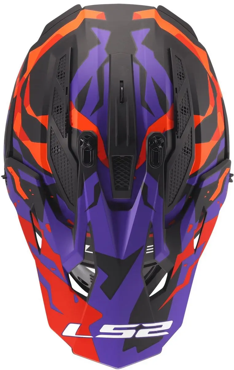 LS2 Fast II Grotesk MX708 Helm - Paars/Oranje - Maat S