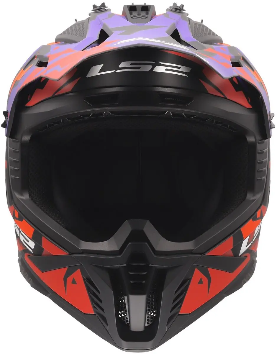 LS2 Fast II Grotesk MX708 Helm - Paars/Oranje - Maat S