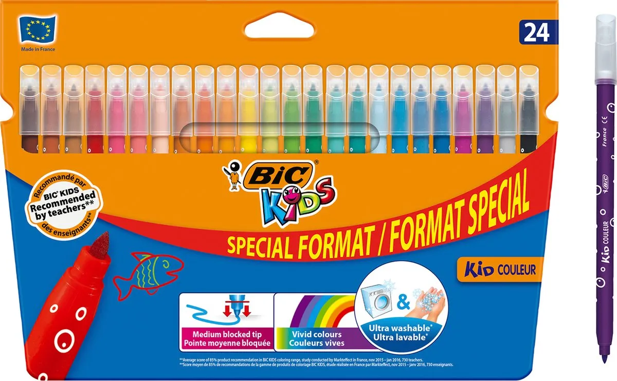 Bic Kids Kid Couleur Viltstiften - 24 Stuks