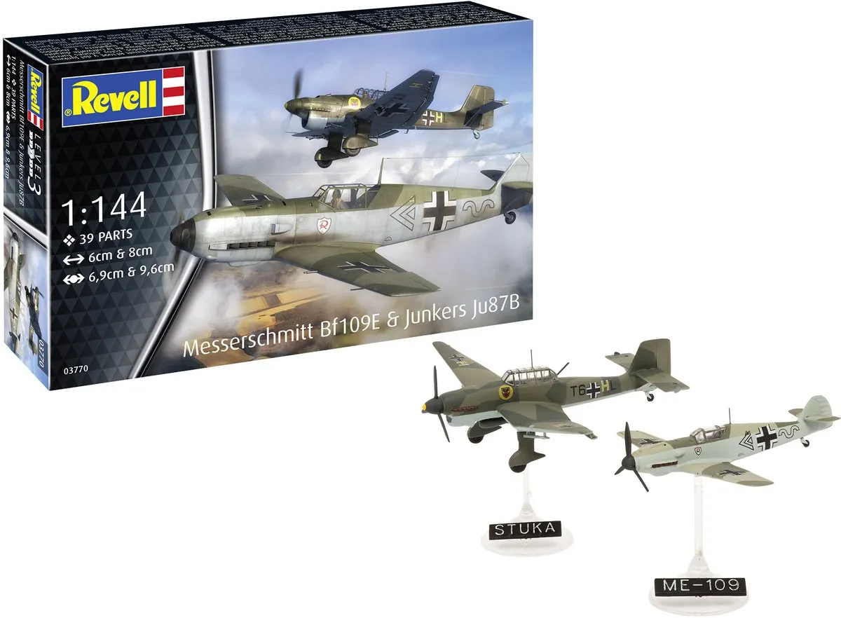 Revell 03770 Messerschmitt Bf109E & Ju87B Stuka Modelbouwpakket 1:144