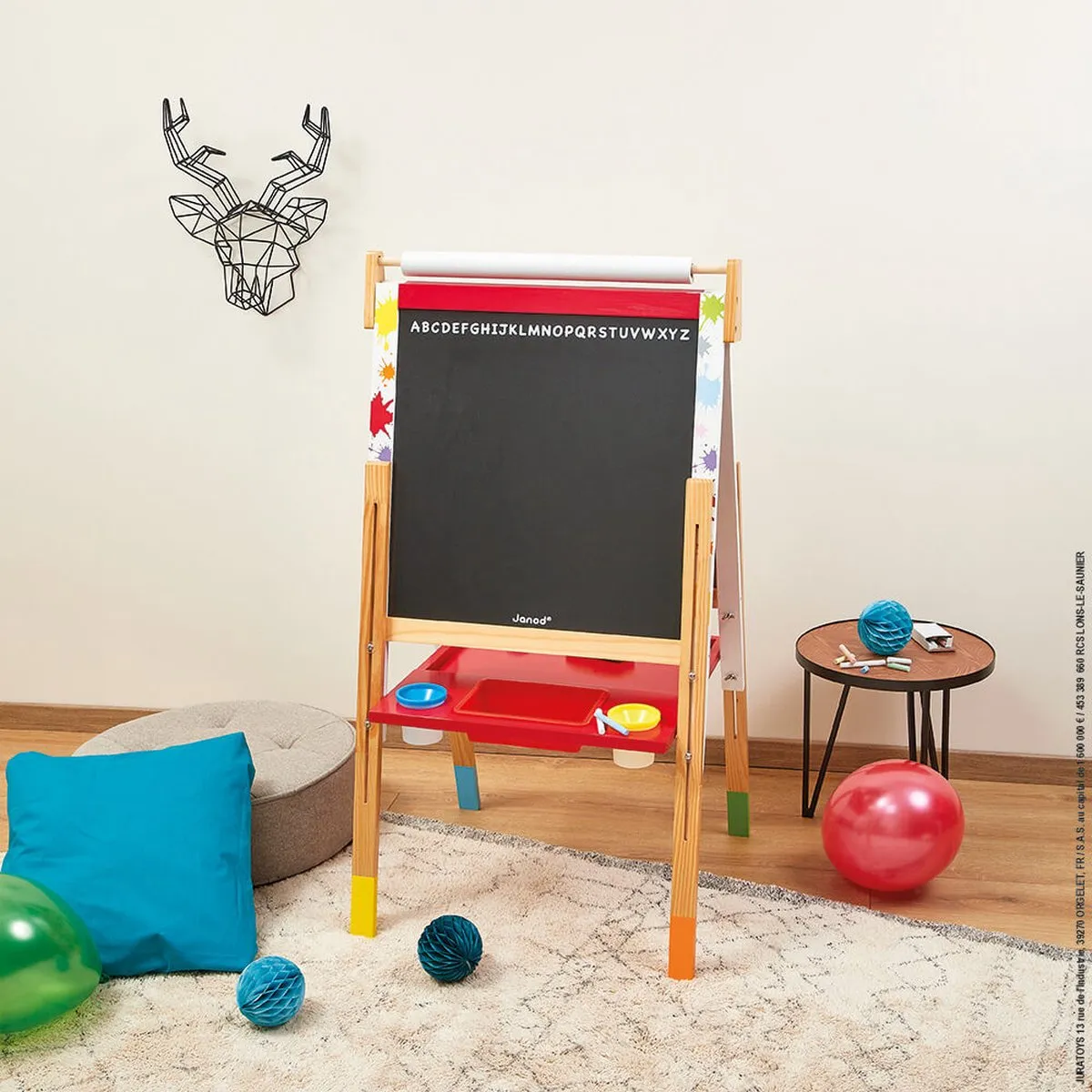 Janod Schoolbord Verstelbaar A4 - Splash - Magnetisch/Wit
