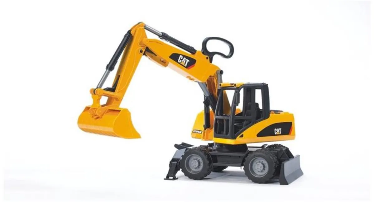 Bruder Cat Graafmachine op Wielen 2445 - Geel/Zwart