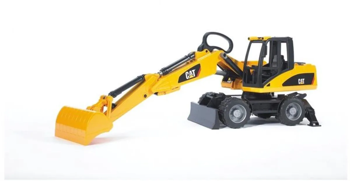 Bruder Cat Graafmachine op Wielen 2445 - Geel/Zwart