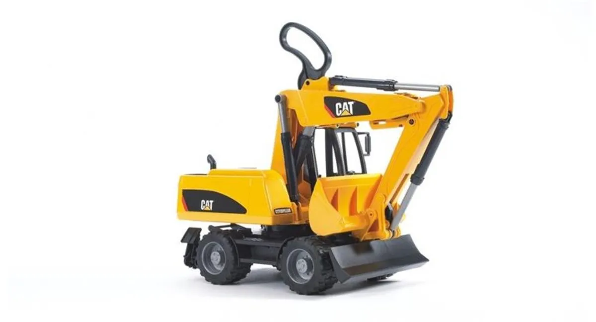 Bruder Cat Graafmachine op Wielen 2445 - Geel/Zwart