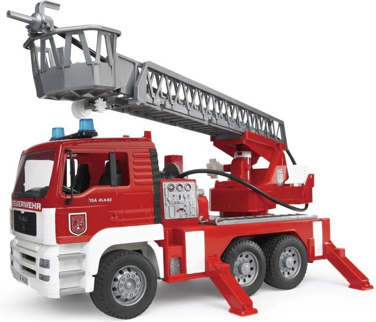 Bruder MAN Brandweerwagen 2771 - Draailadder met licht en geluid - Rood