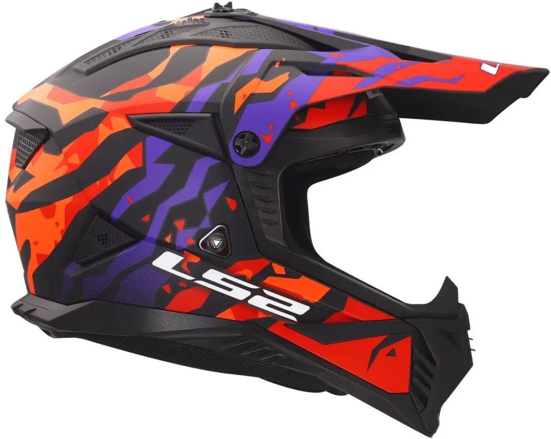 LS2 Fast II Grotesk MX708 Helm - L - Paars/Oranje