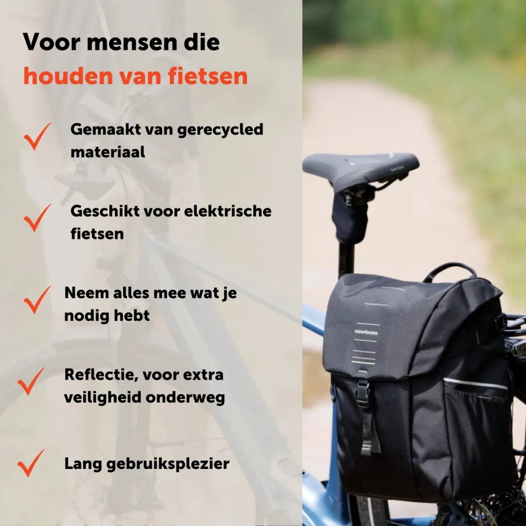 New Looxs Vigo Single Fietstas 20L - Zwart/Oranje