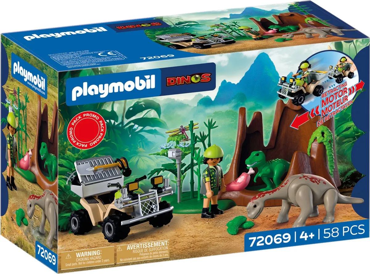 Playmobil Dinosaurussen Hideout 72069 - Dino Explorer met Quad