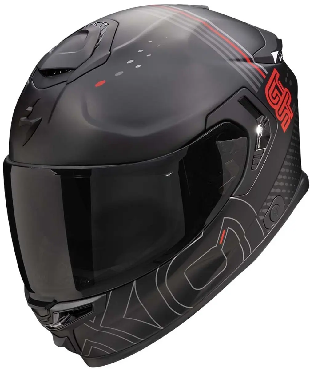 Scorpion EXO-GT SP AIR Techlane Mat Zwart Grijs Rood Integraalhelm