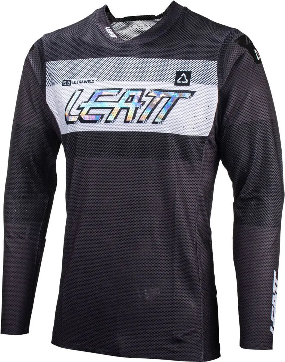 Leatt Moto 5.5 UltraWeld V24 Graphite Zwart Grijs Wit Motocross Jersey -
