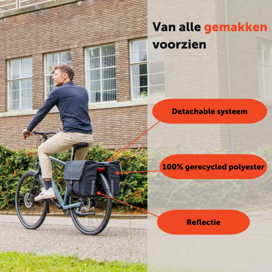 New Looxs Tulum Double Detachable Fietstas 32L - Zwart