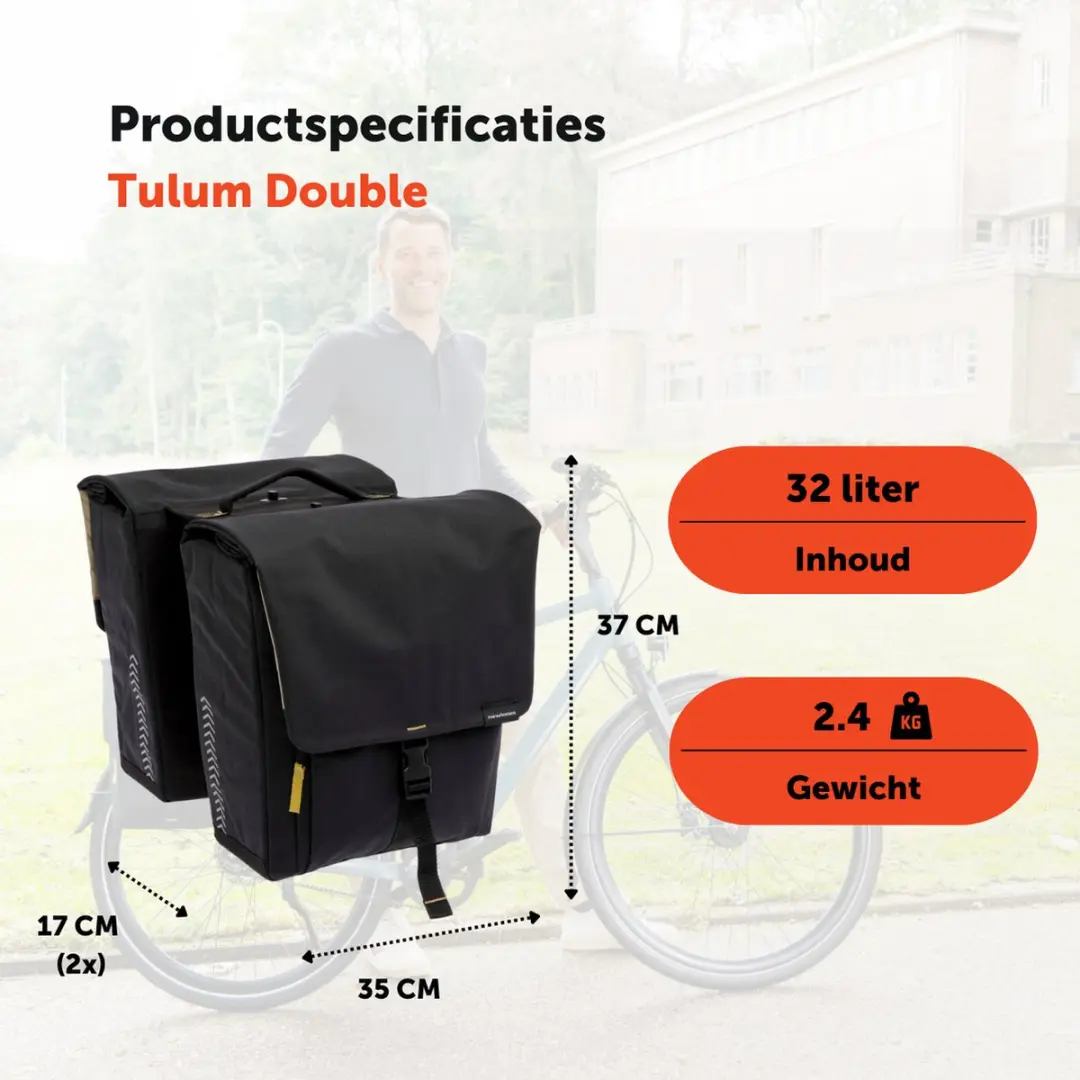 New Looxs Tulum Double Detachable Fietstas 32L - Zwart