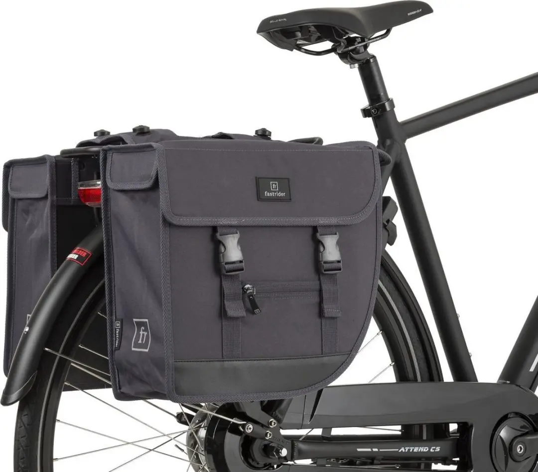 FastRider Hybride Dubbele Fietstas 26L - Grijs