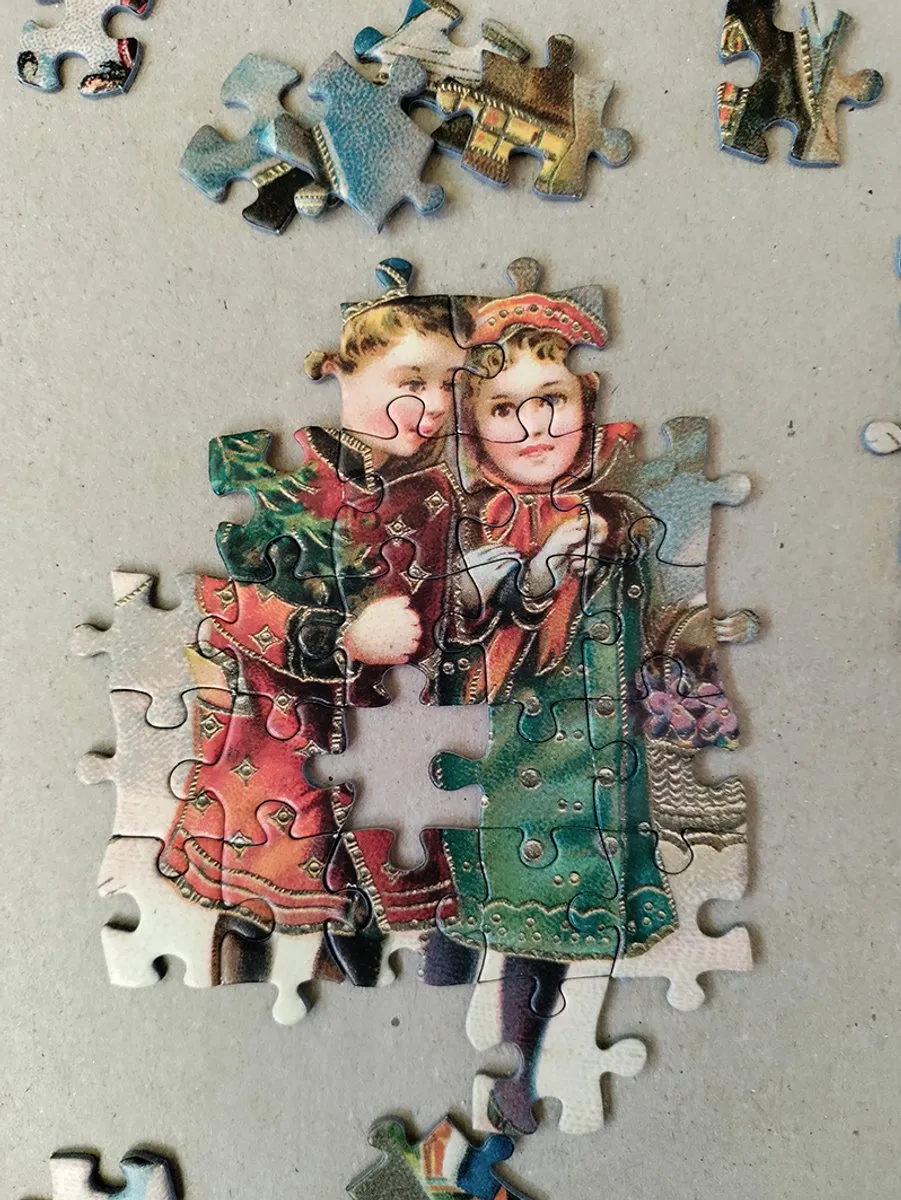 Tactic Puzzle Lovers Vintage Christmas Cards 1000 Stuks - 1000 Puzzeldelen - Rood