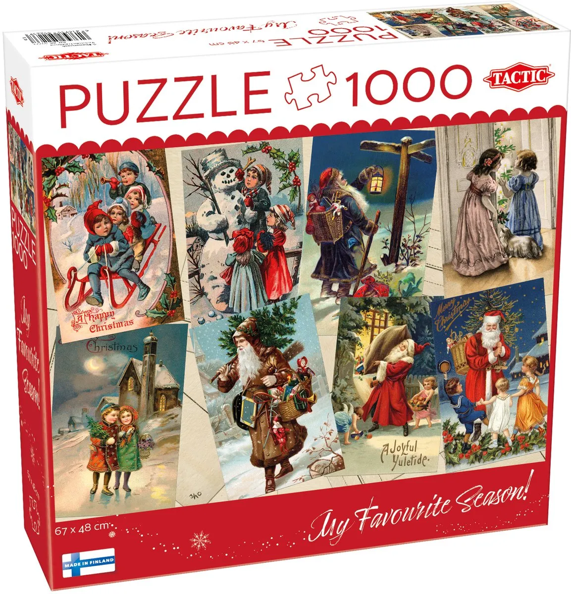 Tactic Puzzle Lovers Vintage Christmas Cards 1000 Stuks