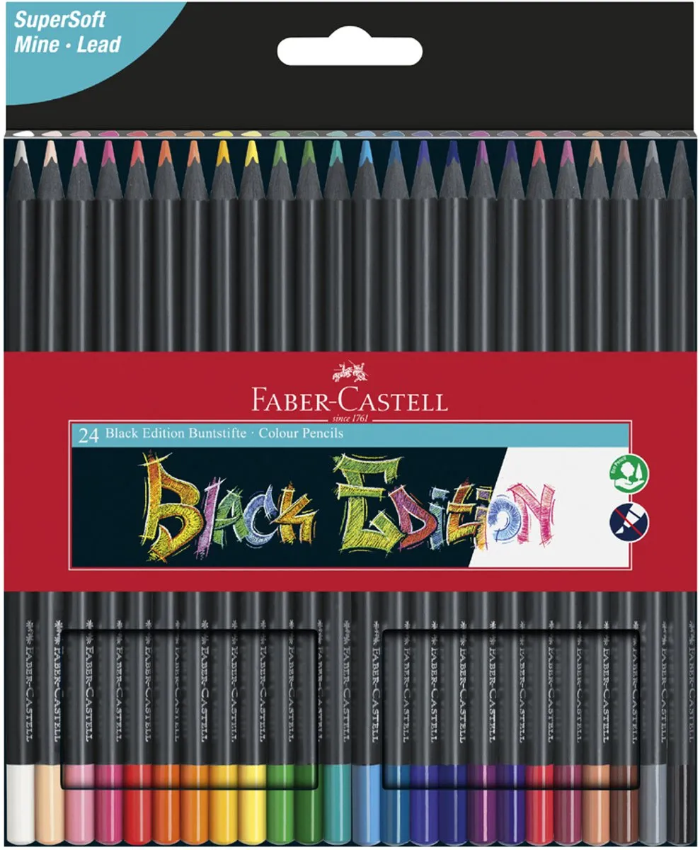 Faber-Castell FC-116412 Kleurpotloden - 12 Stuks - Black Edition