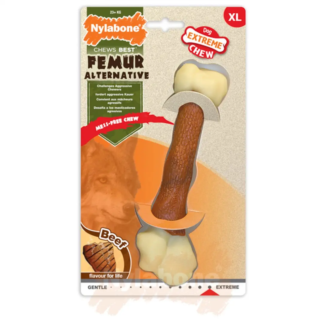 Nylabone Extreme kauwbot dijbeen met rundvleessmaak