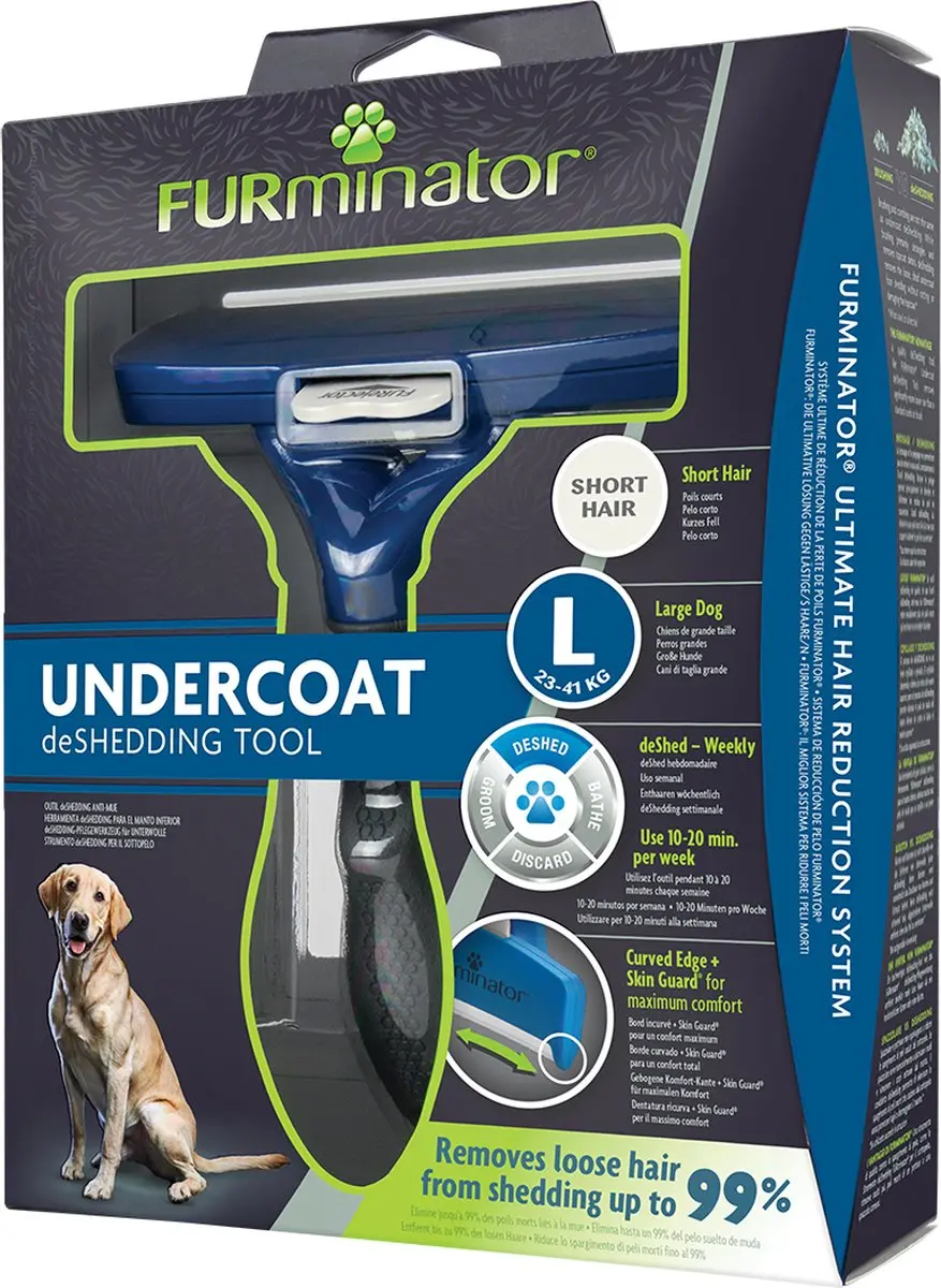 Furminator Hondenvachtkam Kort Haar - Blauw Large