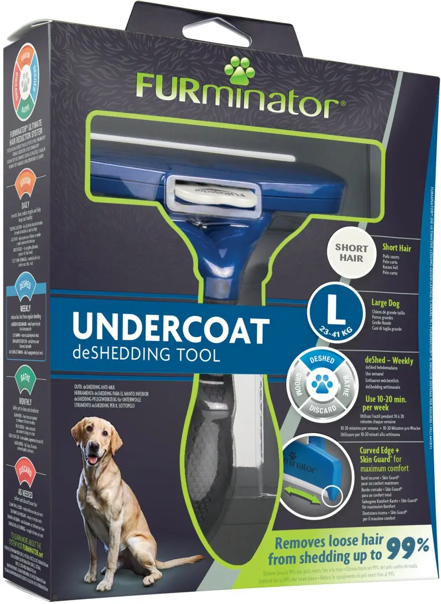 Furminator Hondenvachtkam Kort Haar - Blauw Large