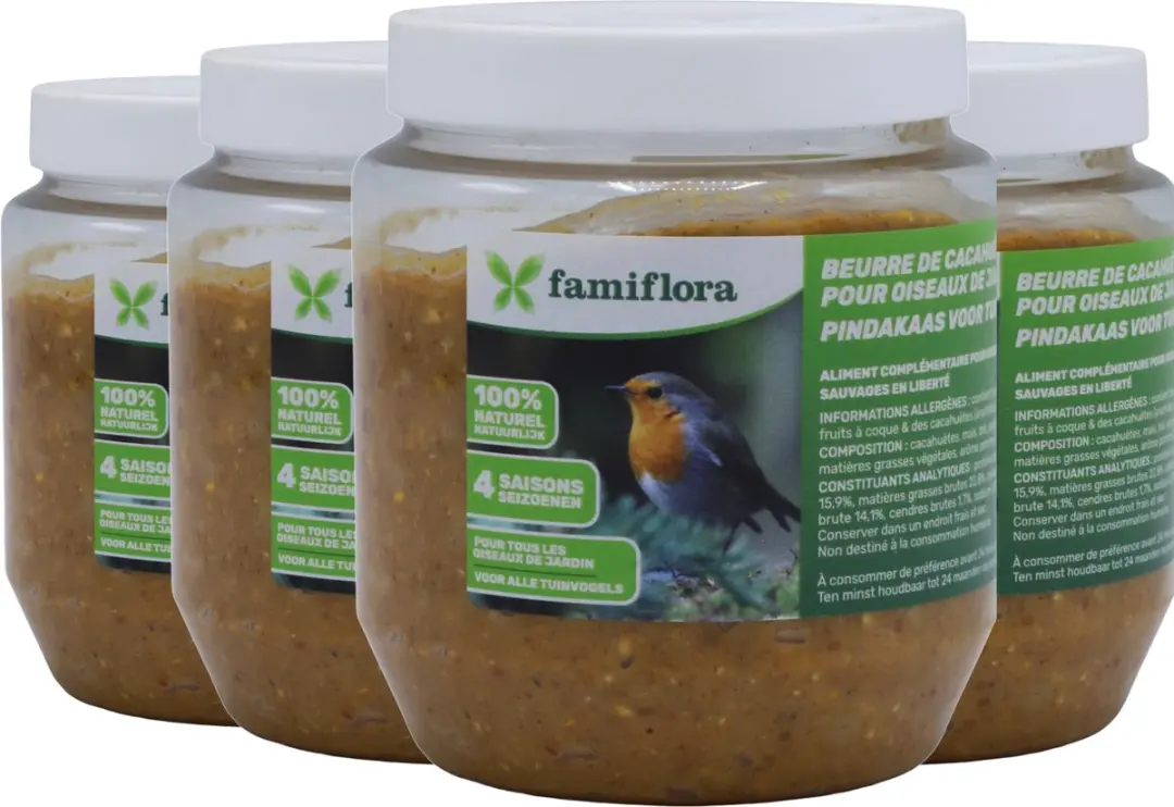 Famiflora vogelpindakaas appel 4x 350GR