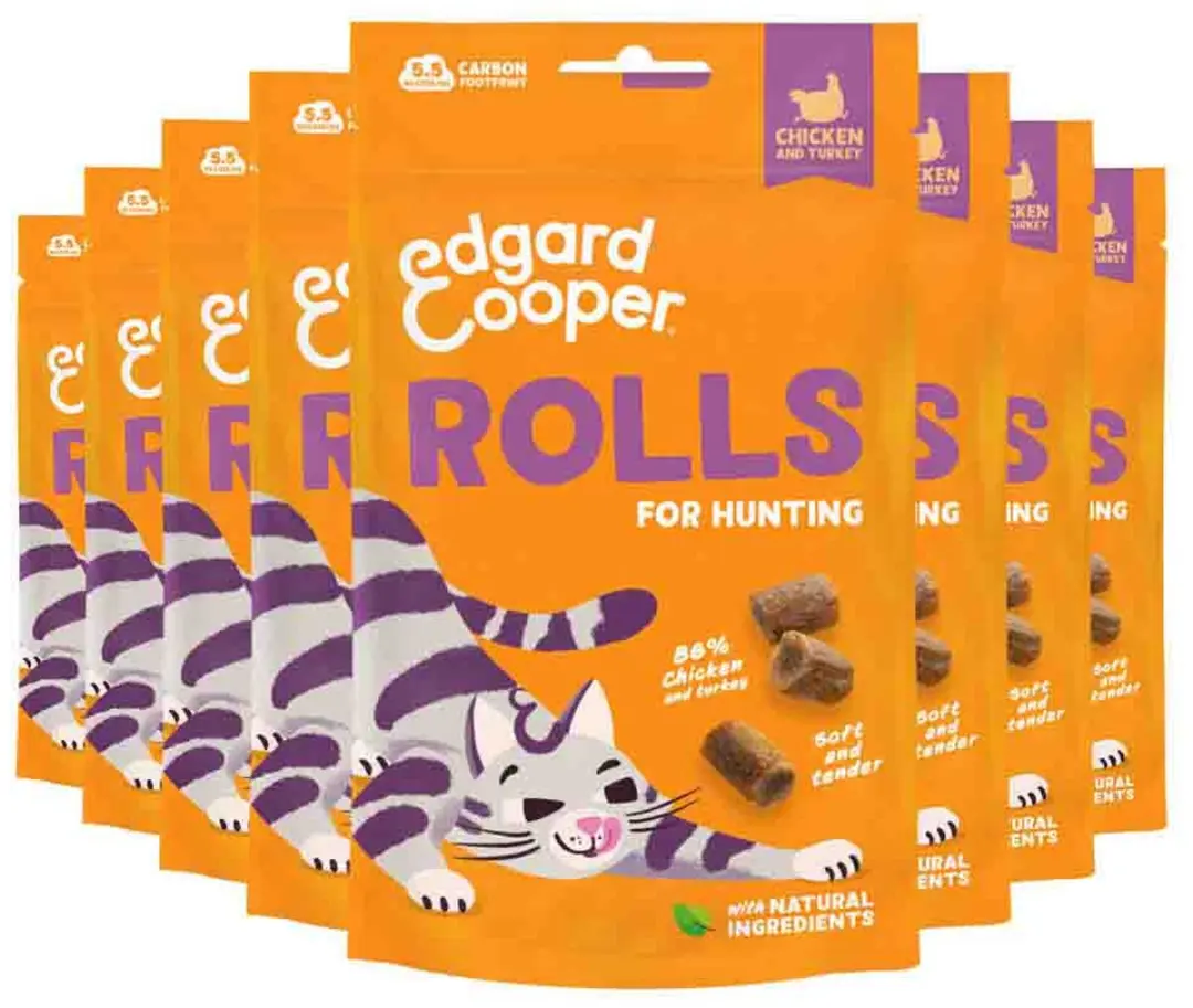 Edgard & Cooper Adult Rolls Kattensnack Kip & Kalkoen