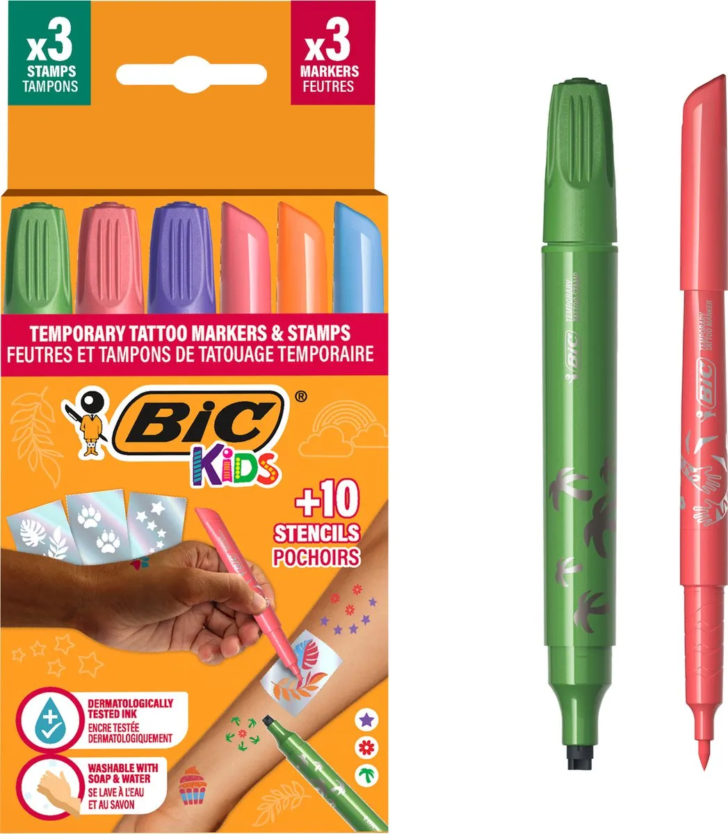 Bic Kids Neptattoo Tijdelijke Tattoo Set - 6 Stuks