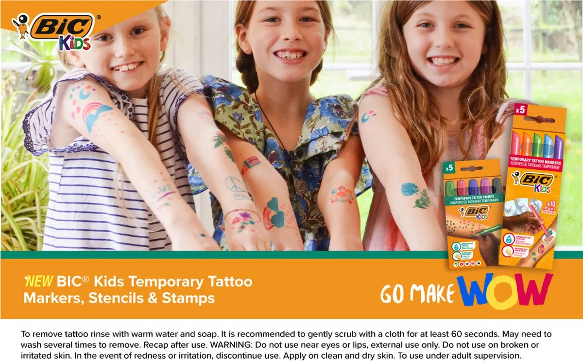 Bic Kids Neptattoo Tijdelijke Tattoo Set - 6 Stuks