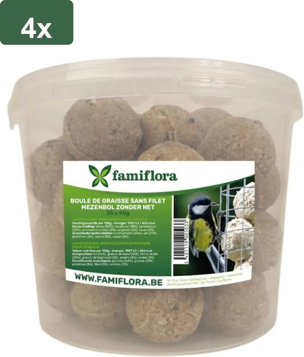 Famiflora Mezenbollen 140x90g - 4 Emmers (35 Stuks)