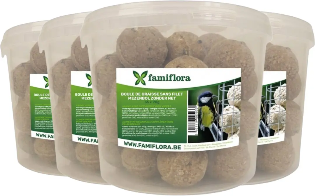 Famiflora Mezenbollen 140x90g - 4 Emmers (35 Stuks)