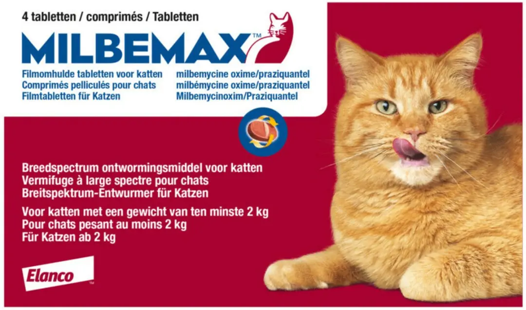 Milbemax Kat Rund Anti-wormenmiddel 4 tabletten - 2 tot 12 kg