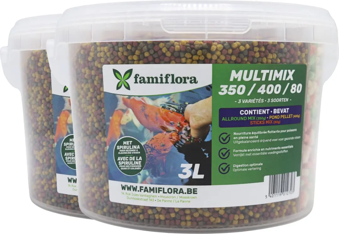 Famiflora Multimix Alpostic Drijvend Visvoer 2x3L - 3 Kleuren